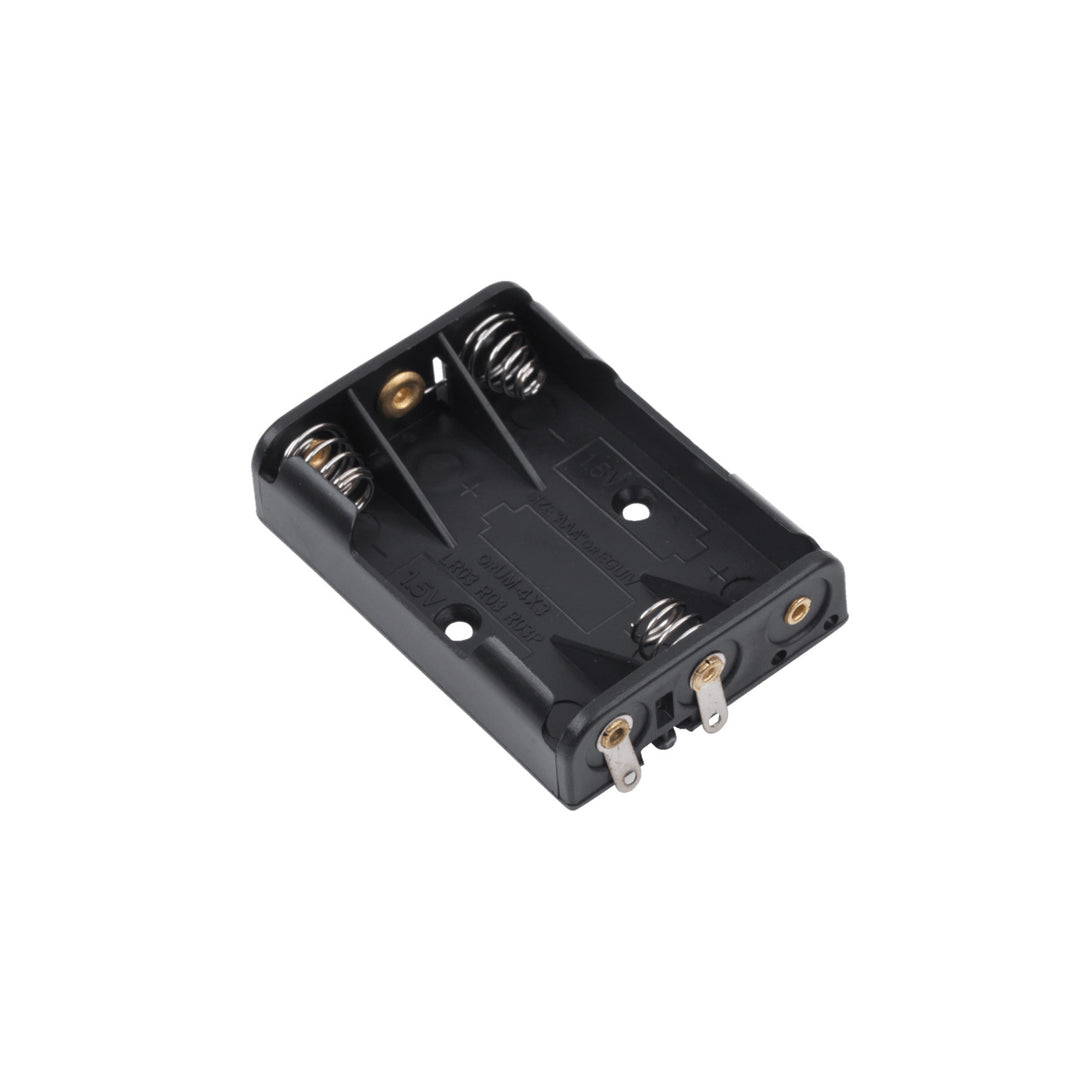 Platte batterijhouder 3xR3 AAA zwart GNI0056
