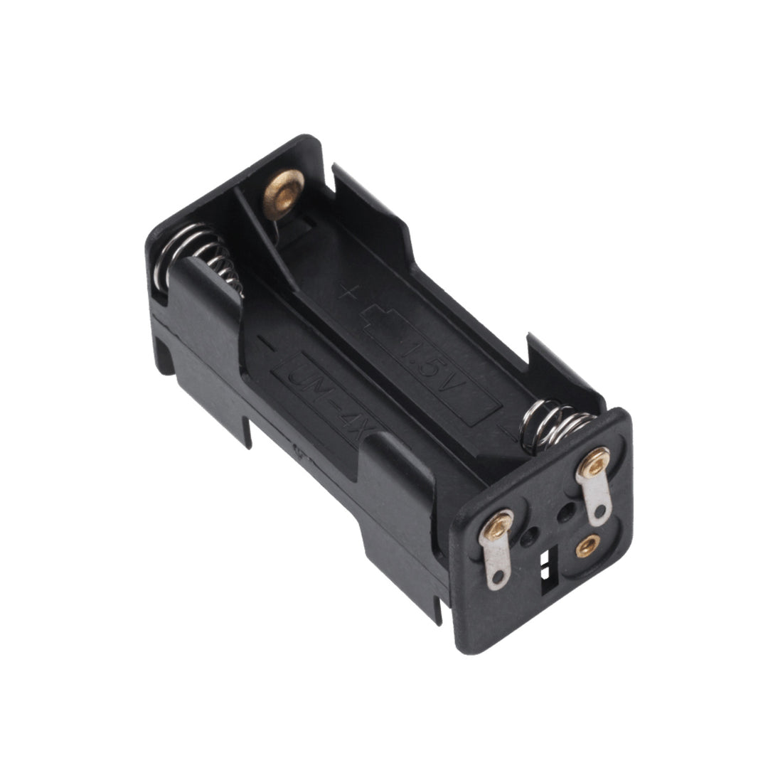 Batterijhouder 4xR3 AAA vierkant zwart GNI0057
