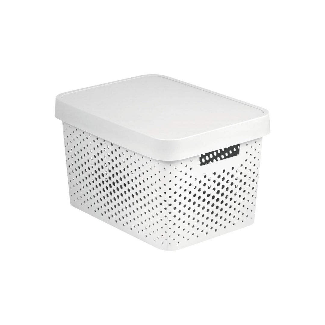 Curver opengewerkte bak, multifunctioneel, met deksel, wit, 17l, Infinity