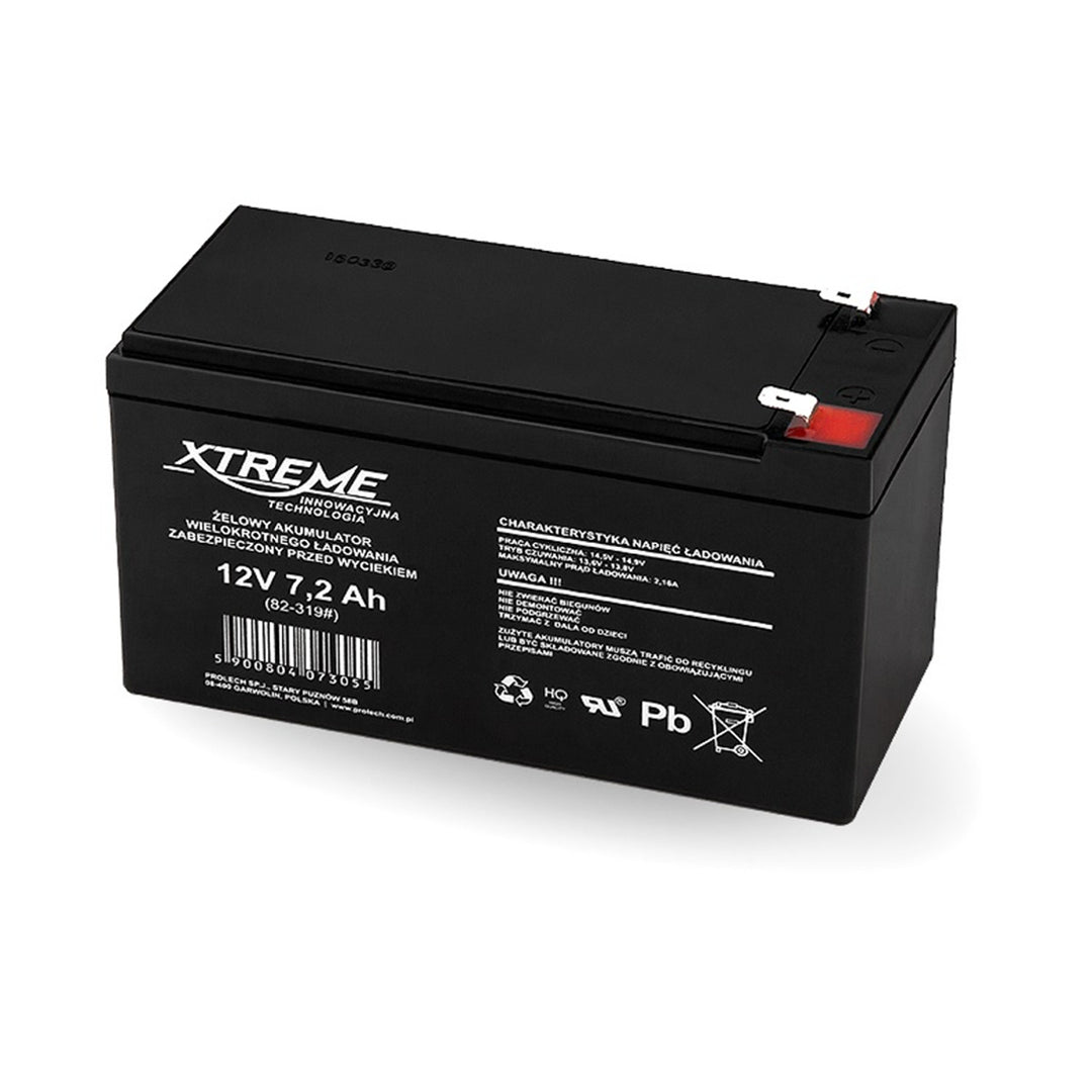 AGM (Absorbent Glass Mat) gelbatterij XTREME 12V 7,2Ah