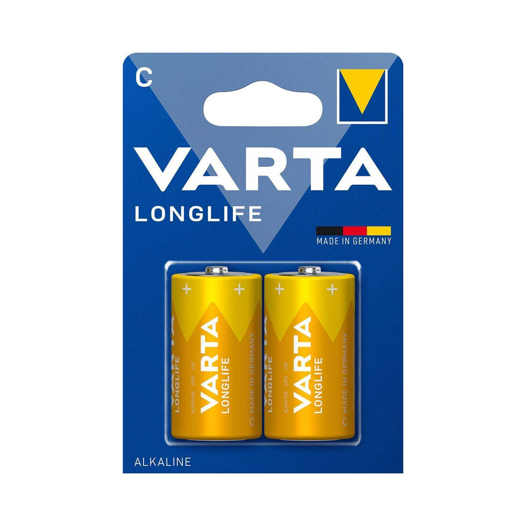 2x Varta R-14 LR14 C 1,5V alkaline batterijen blisterverpakking