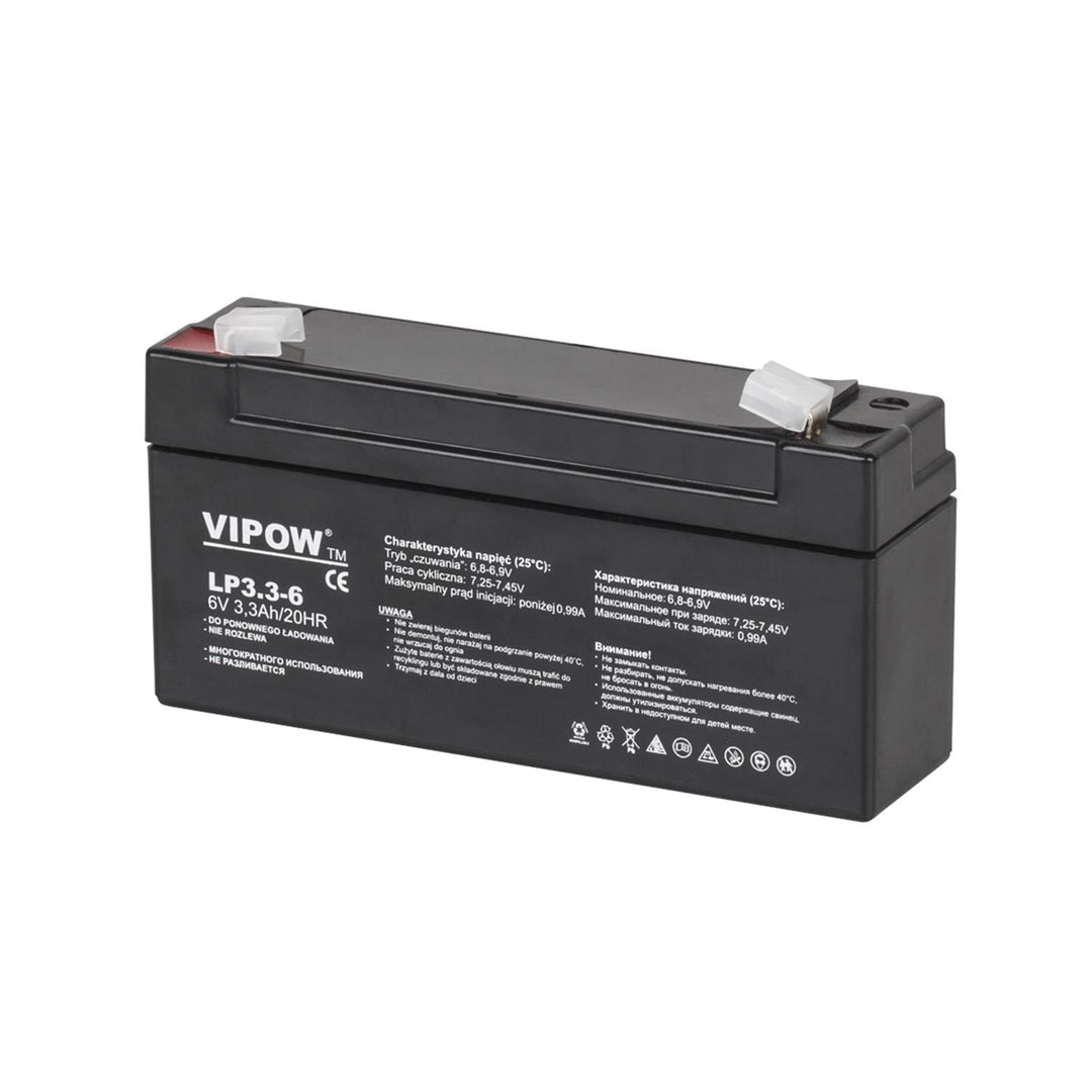 Vipow-gelbatterij, onderhoudsvrij, lange levensduur, 6V 3,3Ah, BAT0205