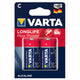 2x Varta Longlife Max Power R14 alkalinebatterijen
