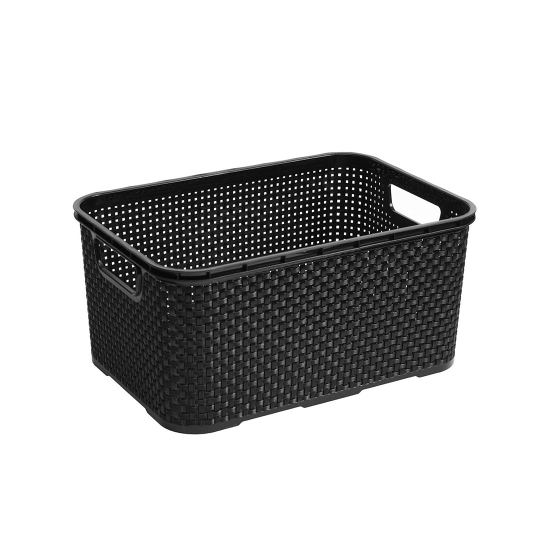 BranQ Rotan opbergmand 10L grijs met handvaten