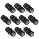 10x Maclean F-F stopcontact, professionele overgang, stekker zwart nikkel, MCTV-904