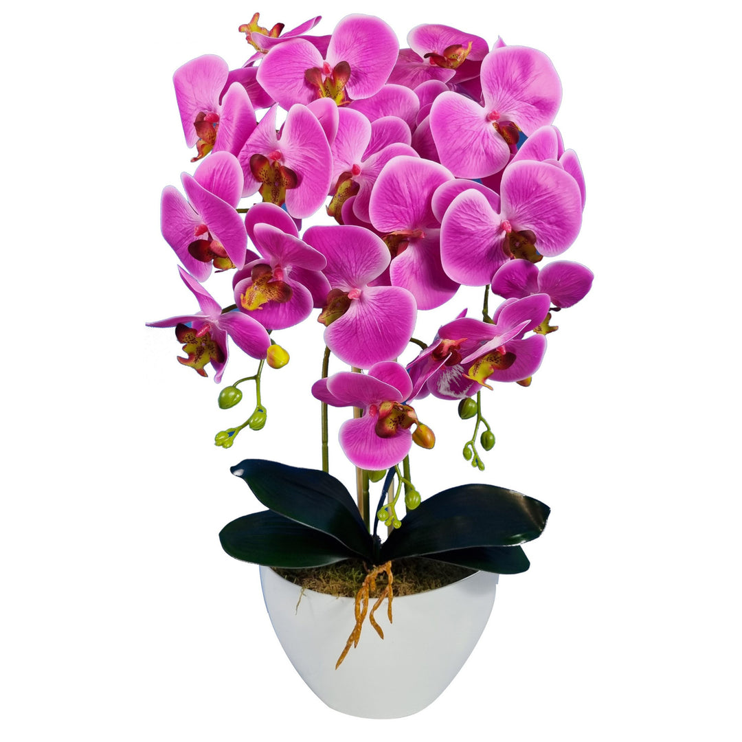 Damich kunstorchidee, roze, gemaakt van rubber, 3pgoc