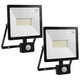 2x LED schijnwerper met Maclean bewegingsdetector, slank 50W, 4000lm, neutraal wit (4000K), IP44, MCE650 NW PIR