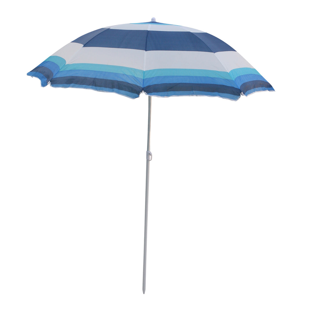 Master Grill&Party tuinparasol, 180 cm diameter, witblauw en marine strepen, JKB04