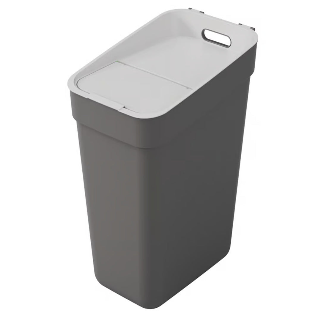 Curver afvalbak, voor recycling, 30 liter, donkergrijs, klaar om in te zamelen