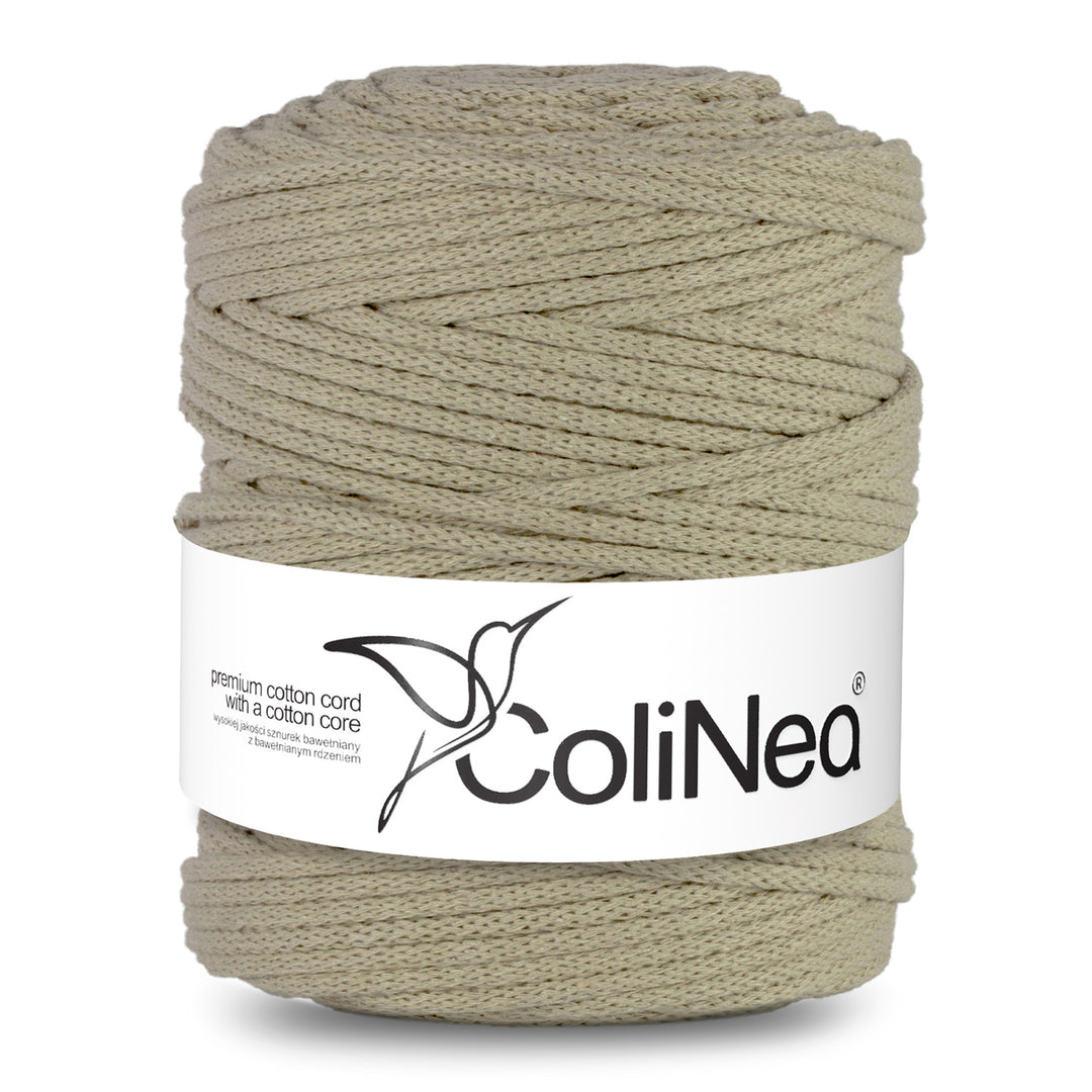 ColiNea, katoenen koord met katoenen kern, gevlochten, 5mm, 200m, licht beige
