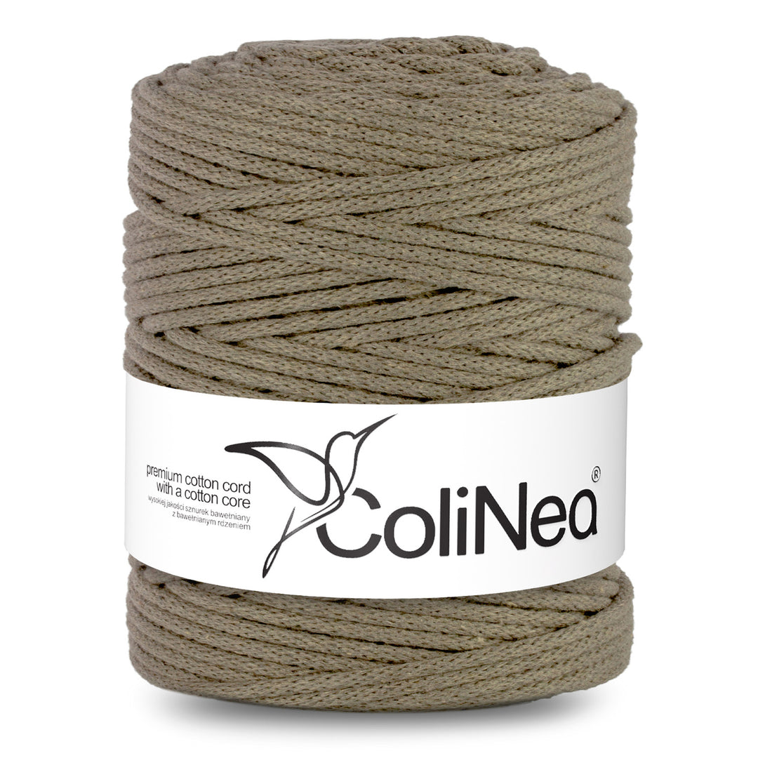 ColiNea, katoenen koord met katoenen kern, gevlochten, 5mm, 200m, donkerbeige