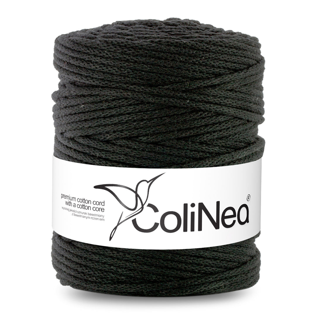 ColiNea, katoenen koord met katoenen kern, gevlochten, 5mm, 200m, zwart