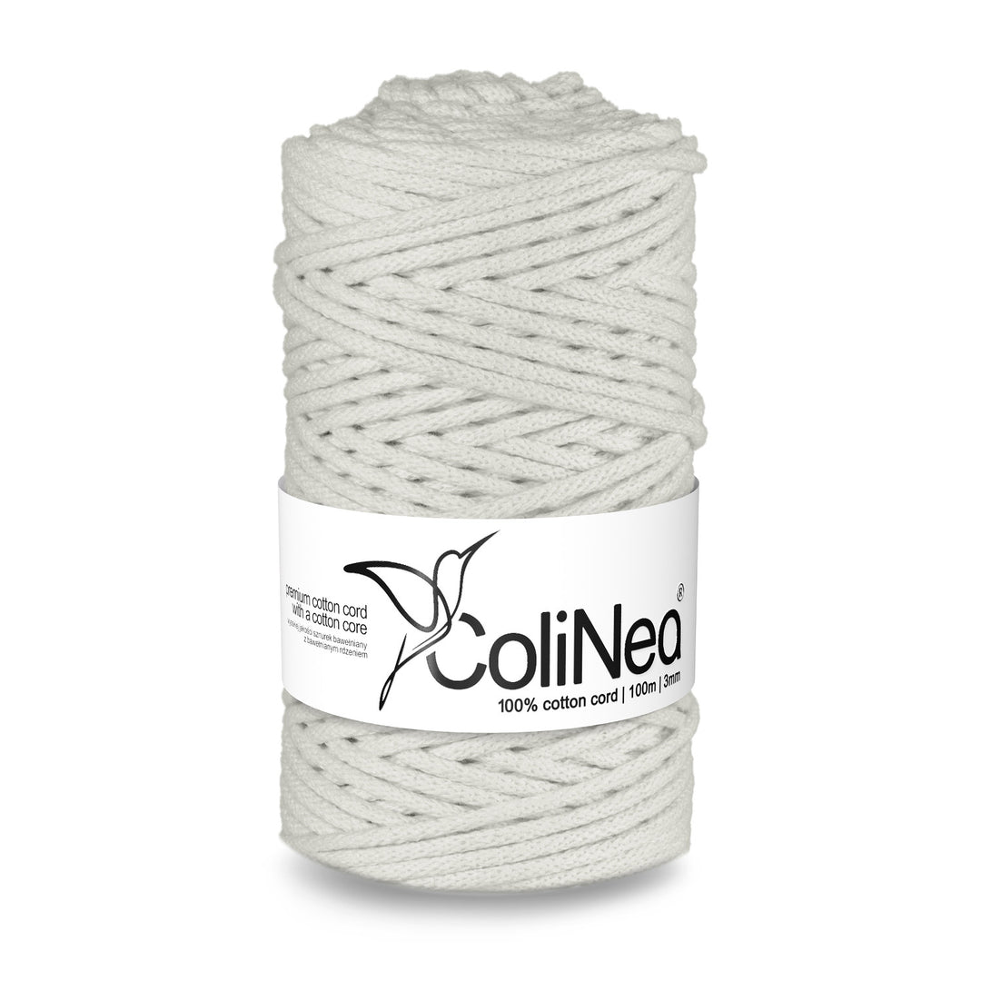 ColiNea Katoenen Koord met katoenen kern 3mm 100m DIY Macrame Breien Ideaal voor Handwerk Macrame Katoenen Koord voor Ambachten Wit
