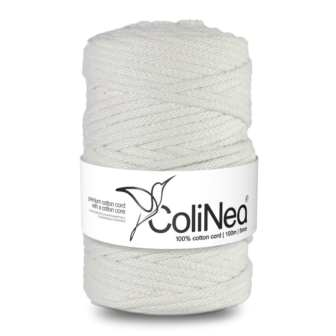 ColiNea Katoenen koord met katoenen kern 5mm 100m voor Macramé Tuinknutselen DIY Cadeaupapier Decoraties Wit