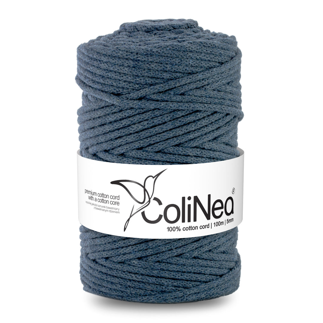 ColiNea Katoenen koord met katoenen kern 5mm 100m voor Macramé Tuinknutselen DIY Cadeaupapier Decoraties Licht denim