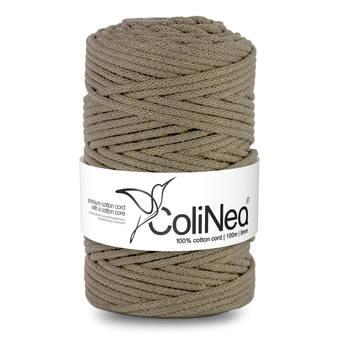 ColiNea Katoenen koord met katoenen kern 5mm 100m voor Macramé Tuinknutselen DIY Cadeaupapier Decoraties Donker beige