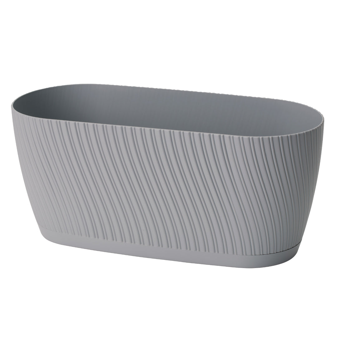 Form Plastic Mika 27 Eco Recycled Plastic bloempot met met schotel 27 cm kleur: platina