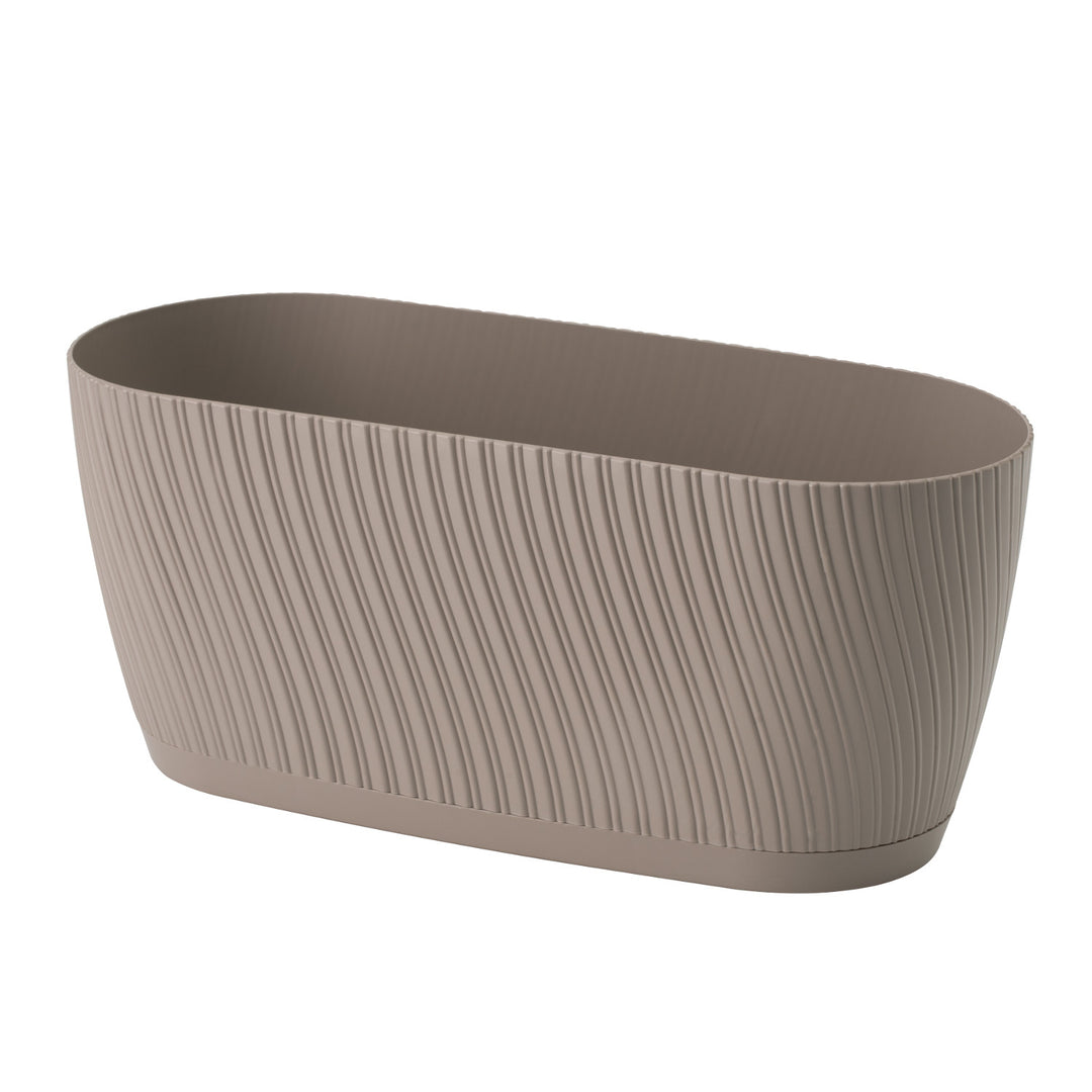 Vorm-Kunststof doos, langwerpig, met bodem, 27 cm, grijs-beige, Mika 27 Eco