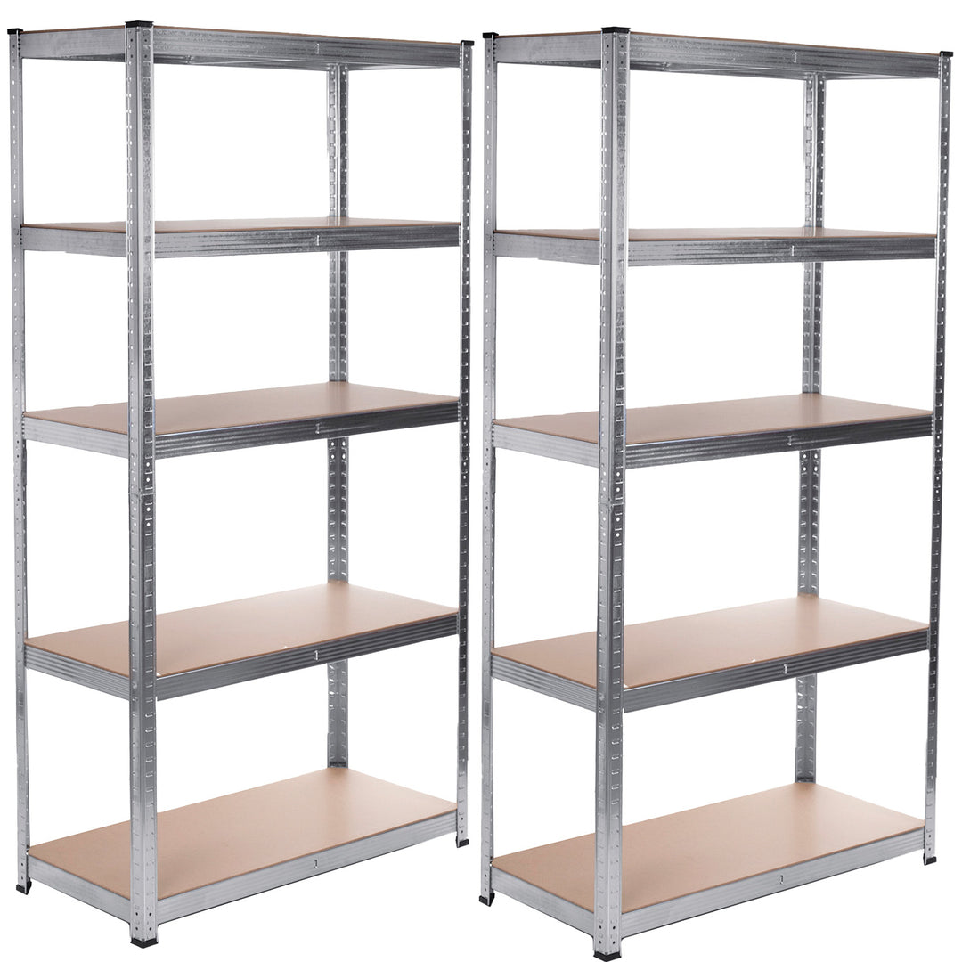 GreenBlue - Set van 2 - 5 planken - Opbergrek / Stellingkast -voorraadkast -Magazijnstelling - 180x90x40cm - Metaal