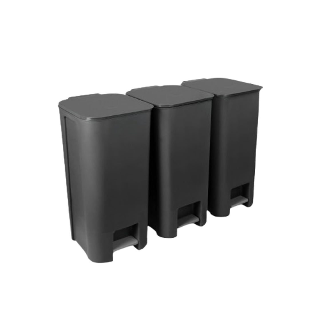 Recycling set 3 x pedaalemmer 40 L donker grafiet Practic 10105593