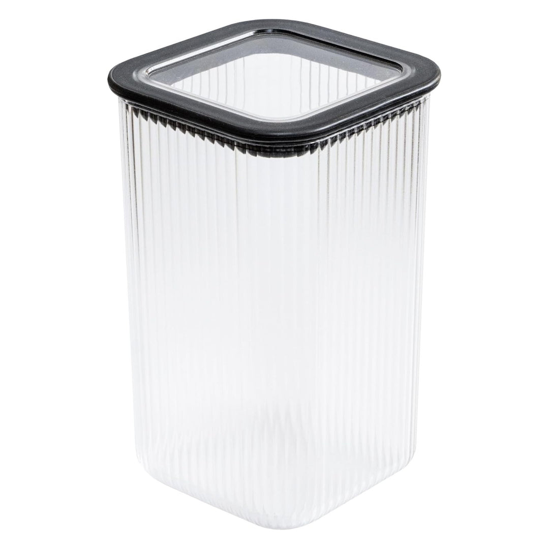 Branq keukencontainer, voor levensmiddelen, 1,5 l, transparant met zwarte verzegeling, Neroli