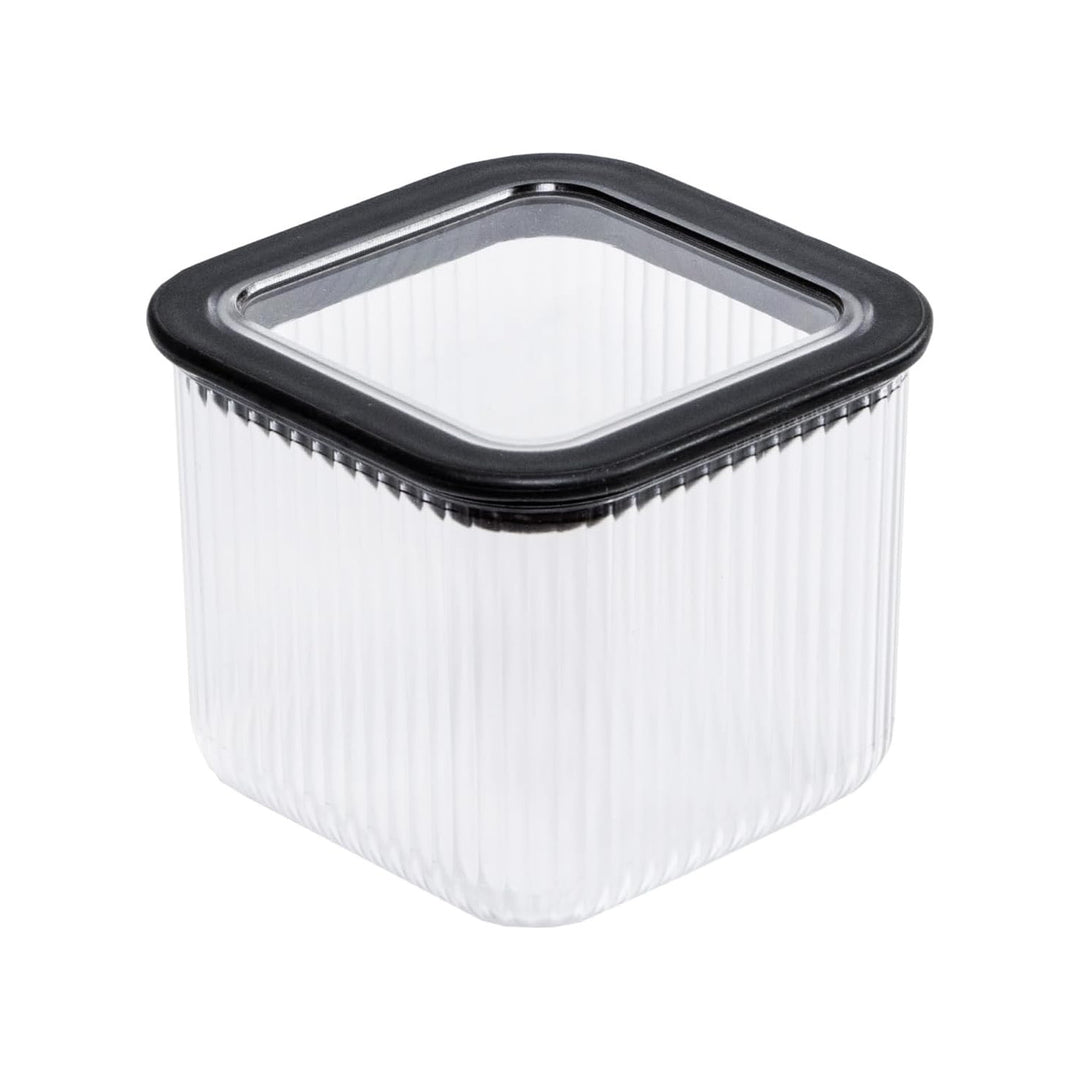 Branq keukencontainer, voor levensmiddelen, 0,7 l, transparant met zwarte verzegeling, Neroli