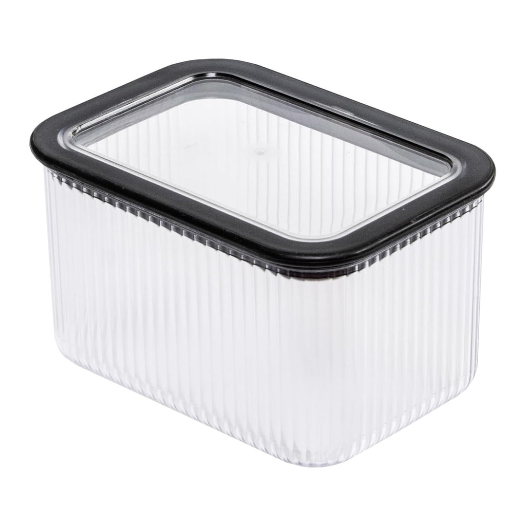 Branq keukencontainer, voor levensmiddelen, 1 l, transparant met zwarte verzegeling, Neroli
