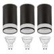Maclean opbouw armatuur / buis, spot, rond, aluminium, GU10, 55x130mm, kleur zwart, MCE361 B 3st+ LED lamp GU10 7W Maclean Energy MCE437 NW neutraal wit 4000K, 220-240V~, 50/60Hz, 490 3st
