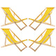 Set van vier ligstoelen, geel, Woodok, gemonteerd