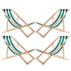 Set van vier ligstoelen, groen gestreept, Woodok, gemonteerd