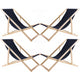 Set van vier ligstoelen, donkerblauw, Woodok, gemonteerd