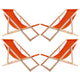Set van vier ligstoelen, oranje, Woodok, gemonteerd