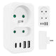 Maclean-stroomaansluiting x2 + 4xUSB, splitter met 2 aansluitingen, 2xUSB A, 2xUSB C PD 20W, 1x16A + 1x6A, MCE249 F/W