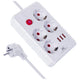 Maclean stekkerdoos, 4-polige verlengkabel + 3xUSB, 110-240V AC 50/60Hz, 2,1A max 2500W, 1,5m, wit, MCE392 W