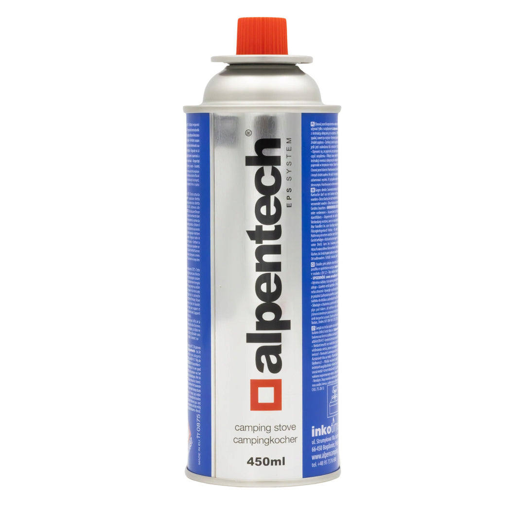 Alpentech 450ml gaspatroon, EN417 conform, isobutaan, EPS systeem, IK301