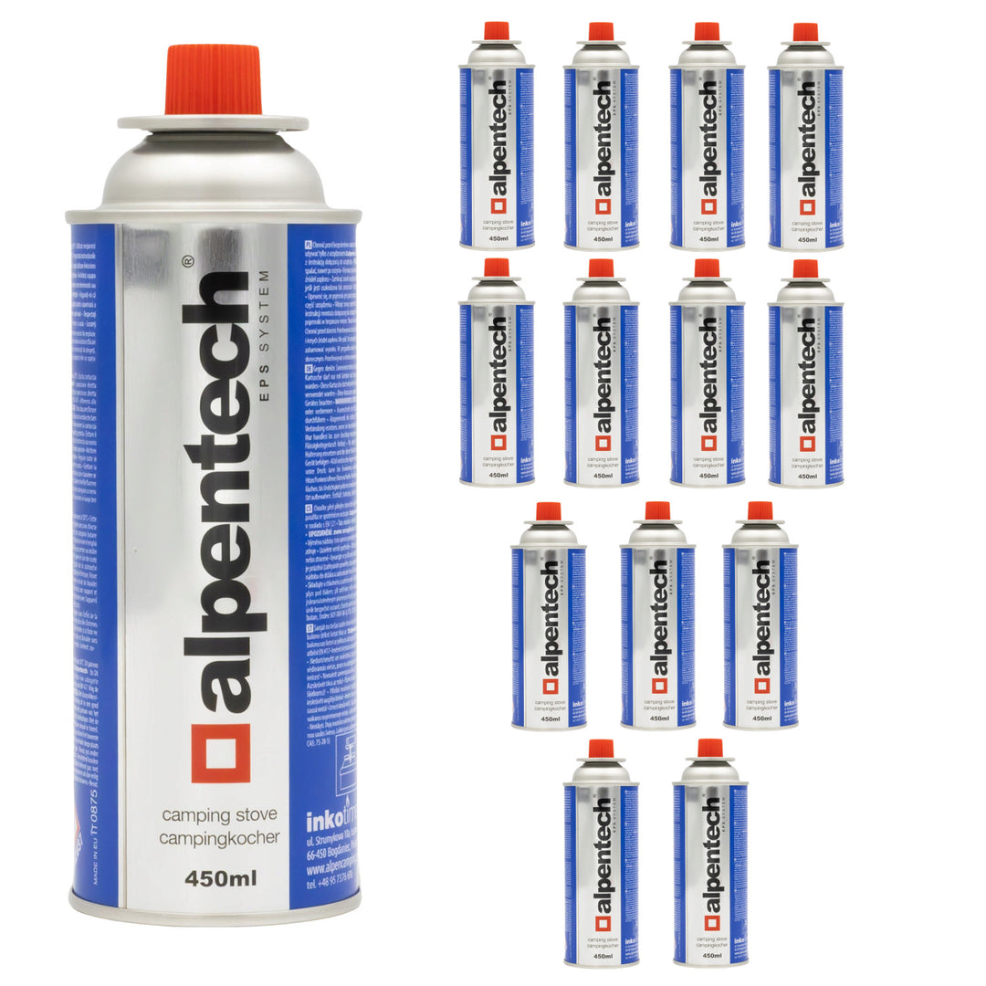 Alpentech 450ml gaspatroon, EN417 conform, isobutaan, EPS systeem, IK301, 14 stuks