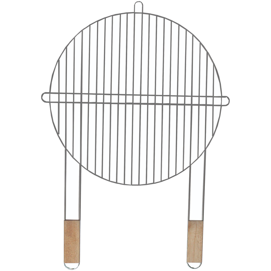 Master Grill & Party rond grillrooster, verchroomd staal, houten handgrepen, 51cm, MG257