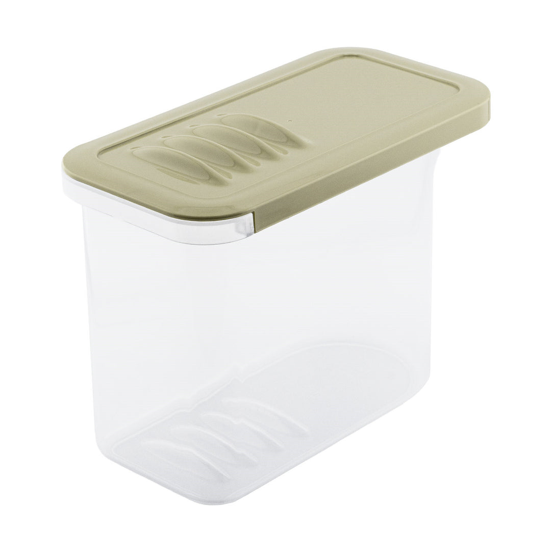 BranQ voedselcontainer, 1l, transparant, olijfgroen deksel, Shark
