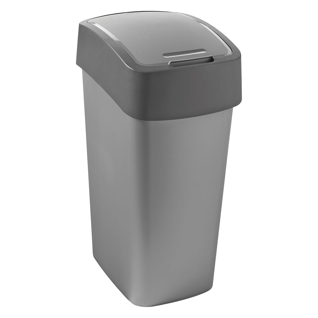 Curver afvalbak, met deksel, scharnierend, 45l, grijs, Flip Bin
