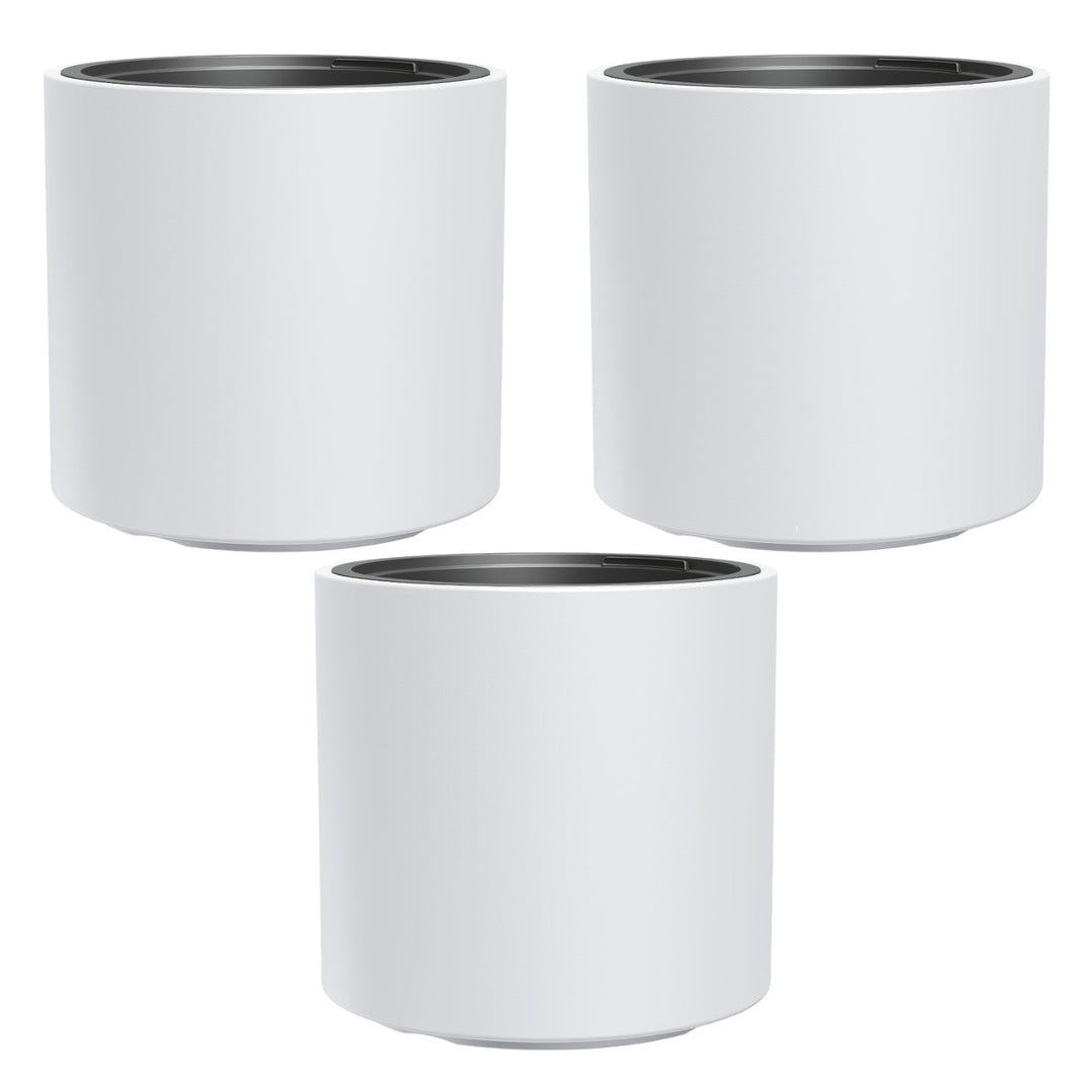 HEOS vorstbestendige bloempot, wit, met inzet, inhoud 31L, mat, DBHER470, 3 stuks