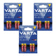 12 stuks R-03 R03 AAA 1,5 V alkalinebatterijen Varta Longlife Max Power