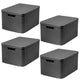 Curver-mand, universeel, met deksel, grijs, Rattan Style L, 4 stuks