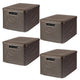Curver-mand, universeel, met deksel, bruin, Rattan Style L, 4 stuks