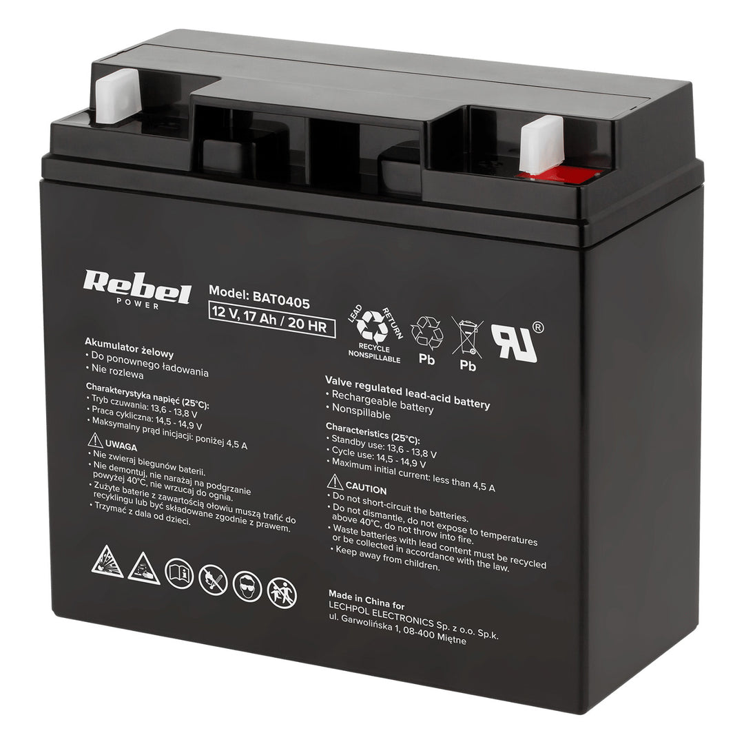 Rebel12V 17Ah onderhoudsvrije gelbatterij voor UPS