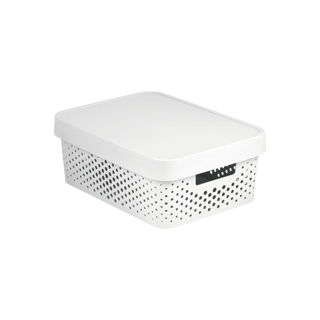 Opengewerkte container met Infinity 11L deksel, wit