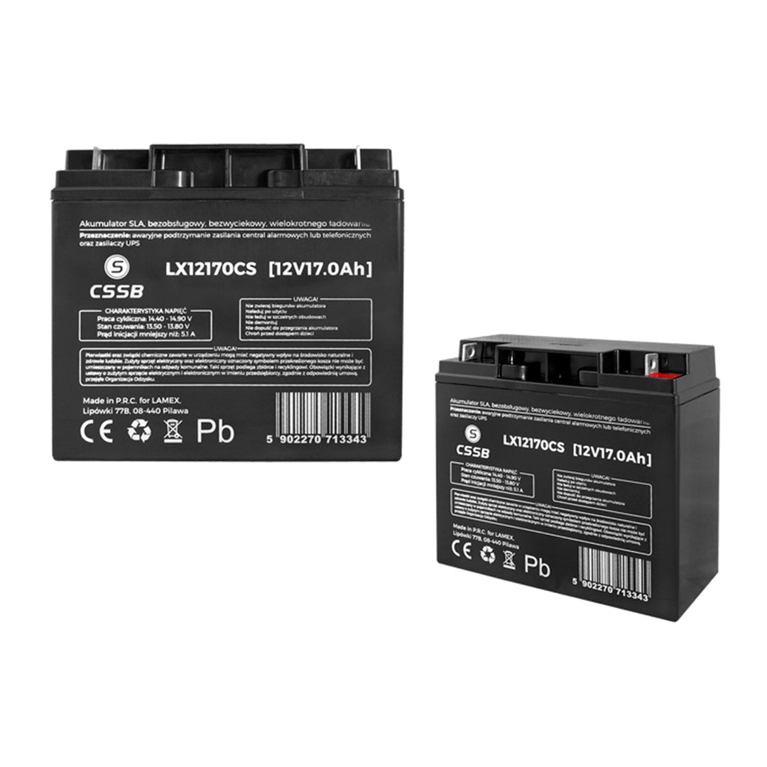 CSSB gel accu 12V 17Ah verschillende gebruik LAMEX LX12170 zwarte kleur