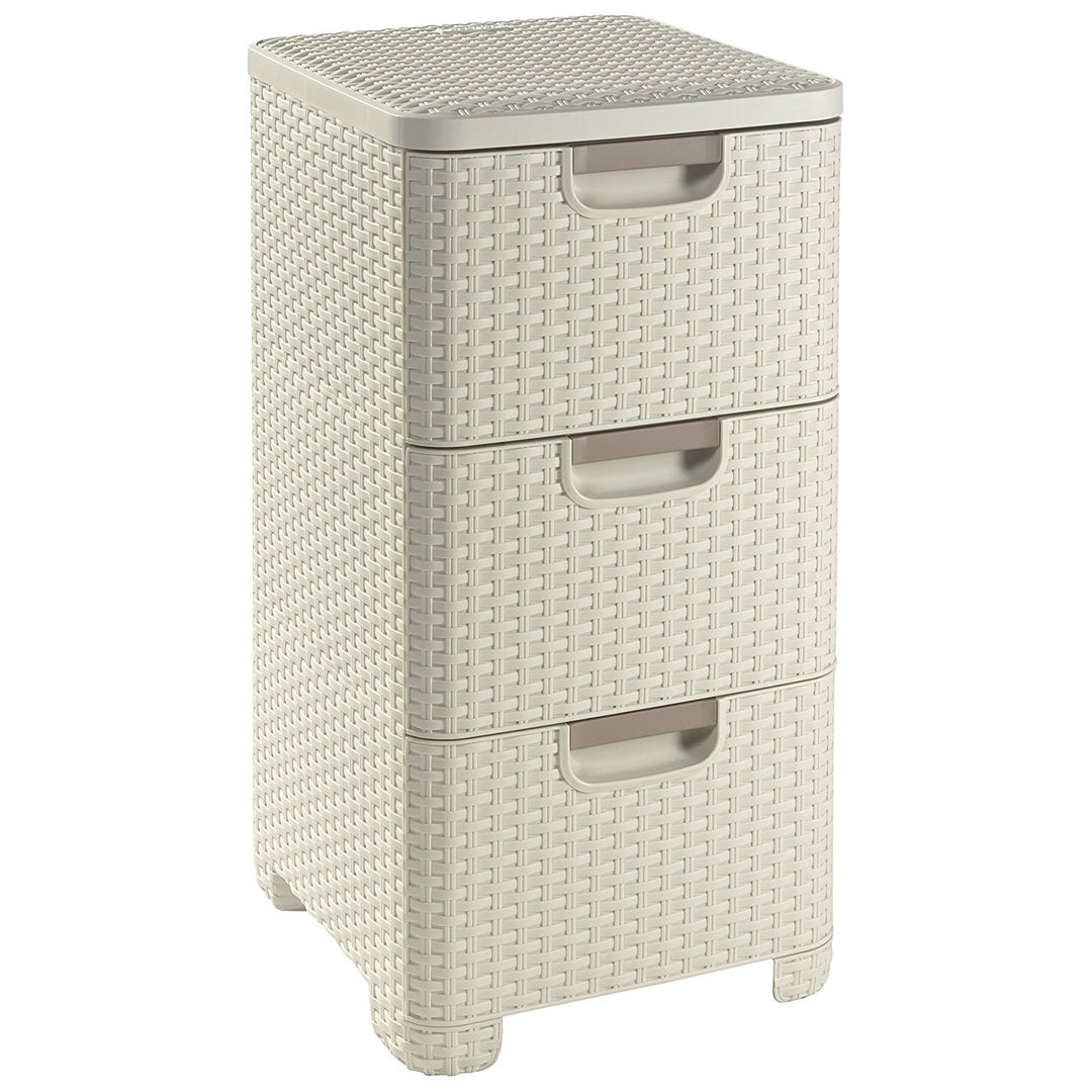 Curver Style 206314 Kunststof opbergmeubel met 3 lades crèmekleur