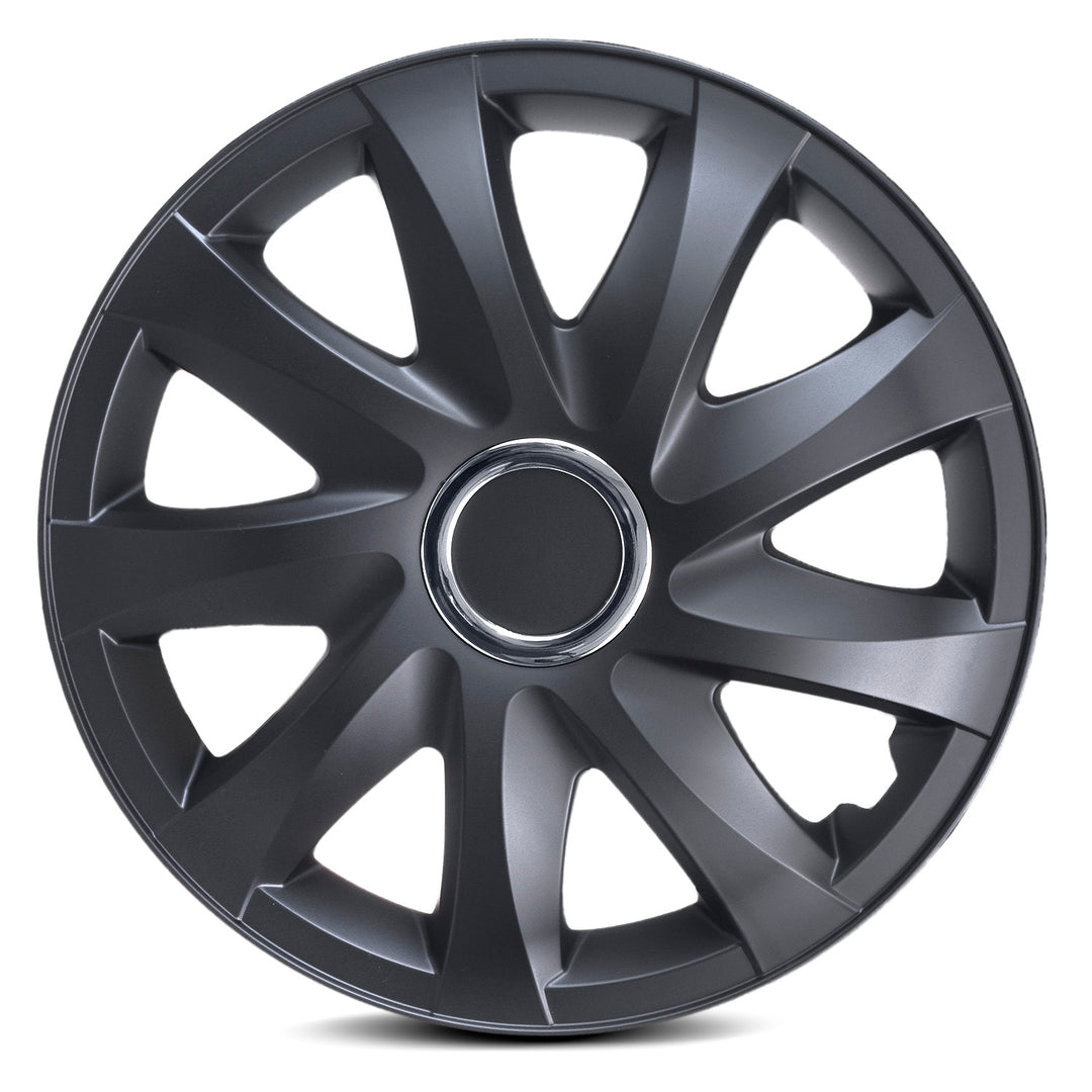 Universele wieldoppen 14" NRM DRIFT zwart mat 4 stuks