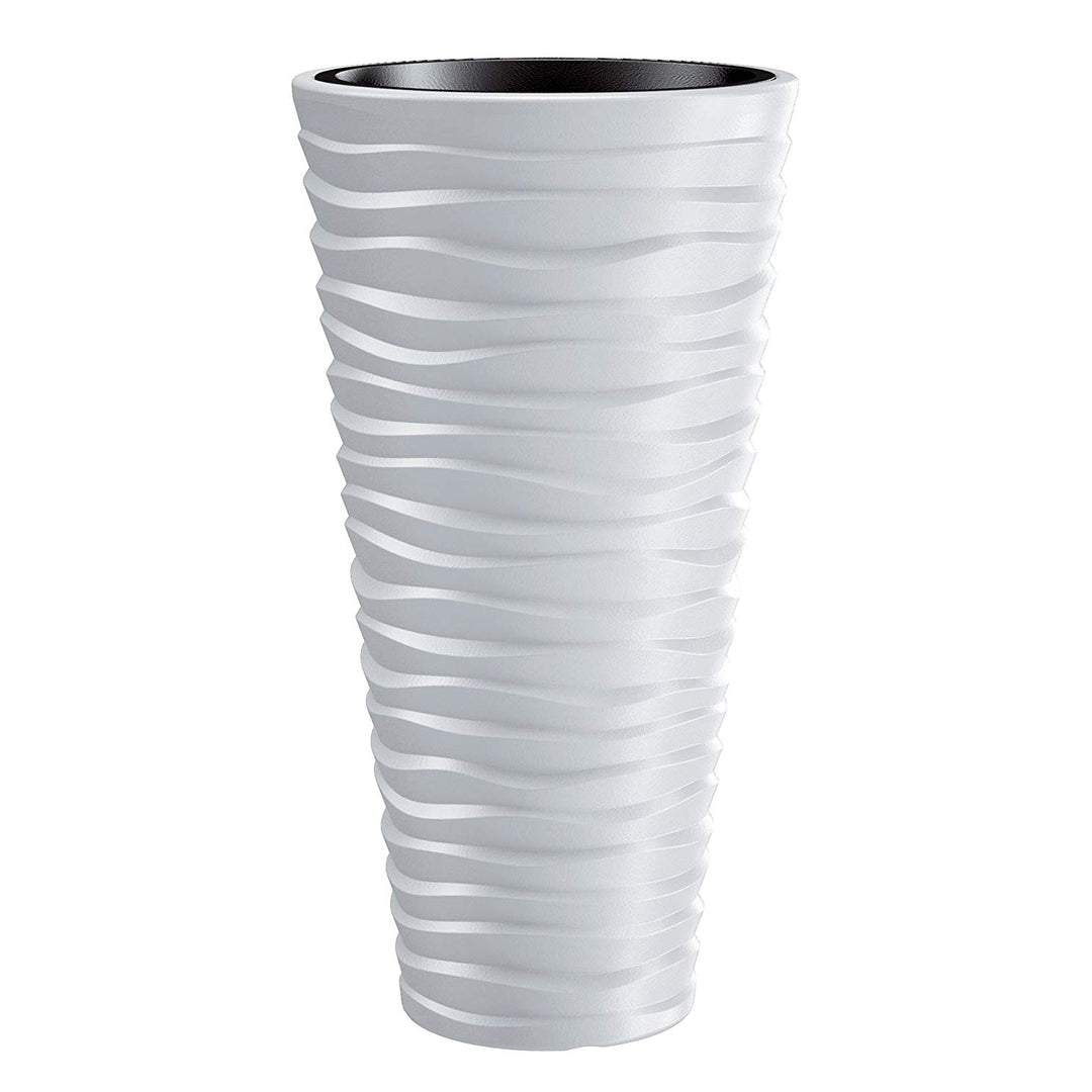 Bloempot met Prosperplast Sand Slim inzet DPSA300 S449 wit