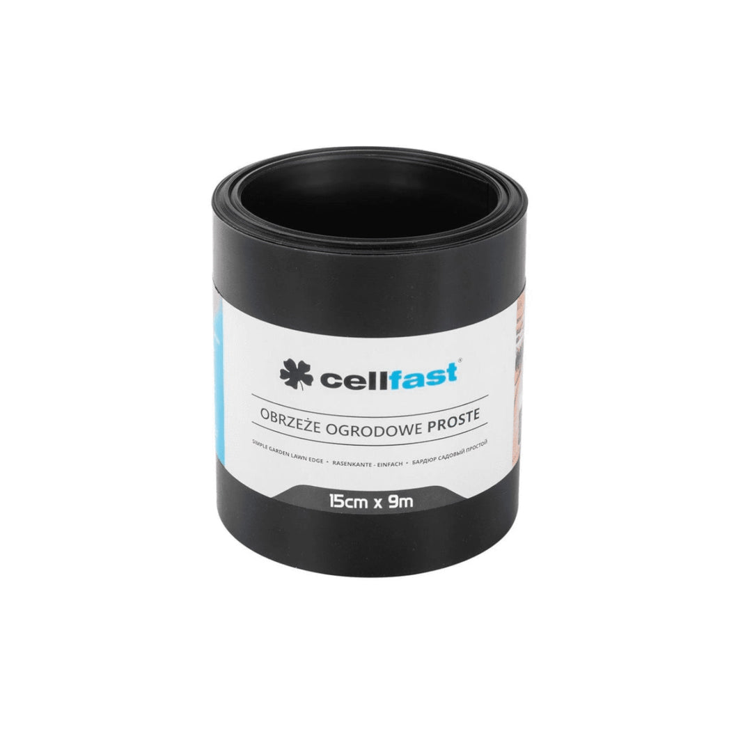 Rechte tuinrand 15cm x 9m Cellfast zwart